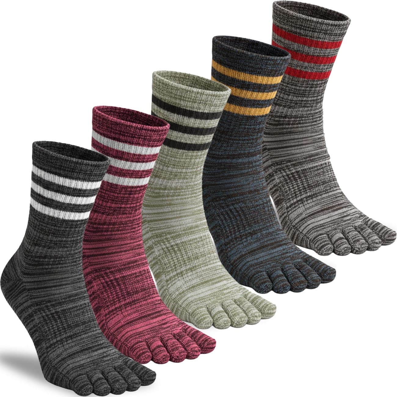 Men's Crew Toe Socks, 4 or 5 Pairs