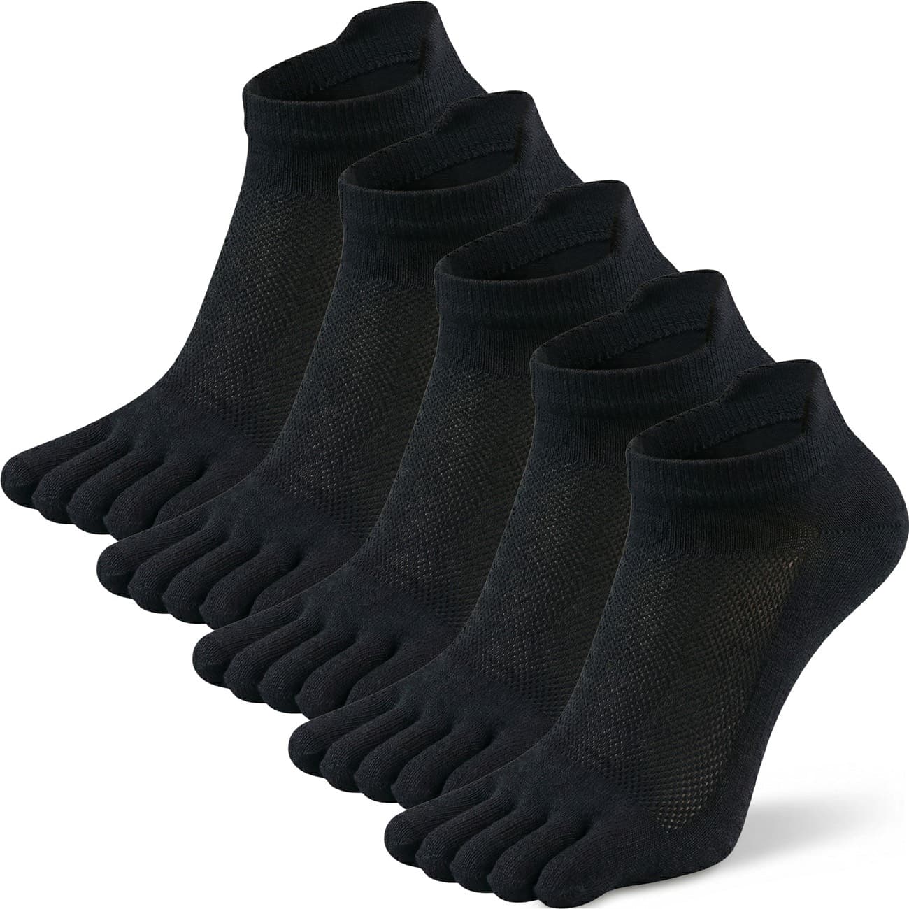 Men's Low-Cut Five-Toe Socks, 5 Pairs